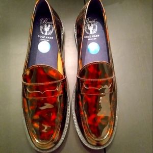 Brand new Cole Haan Patent leather tortoise Penny Loafers size 10.5